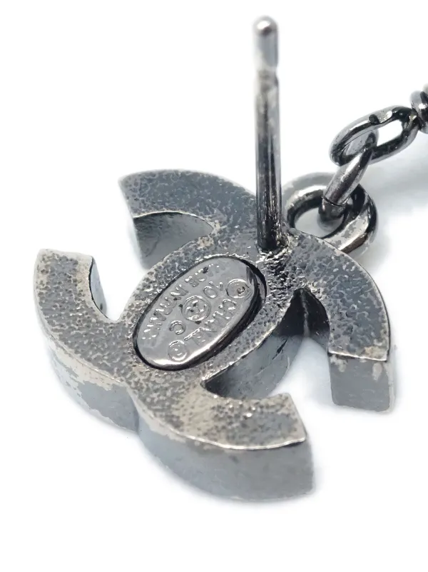 CHANEL Pre-Owned 2010 ダングル ピアス | ブラック | FARFETCH JP