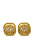 CHANEL Pre-Owned 1995 CC rhinestone-embellished earrings - Gold