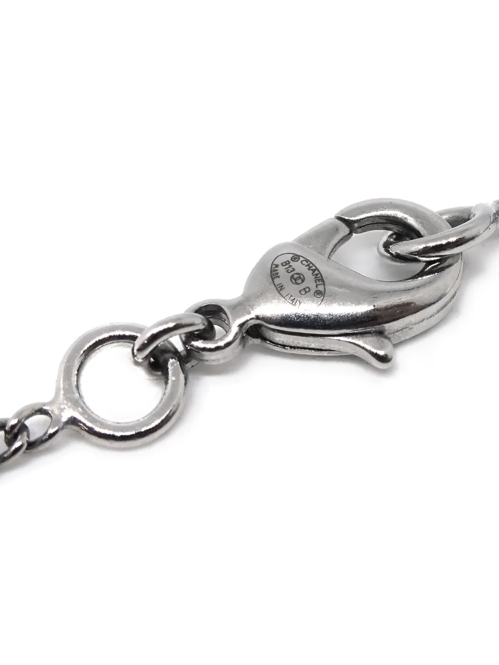Pre-owned Chanel 2013 Cc Logo Necklace In Silver
