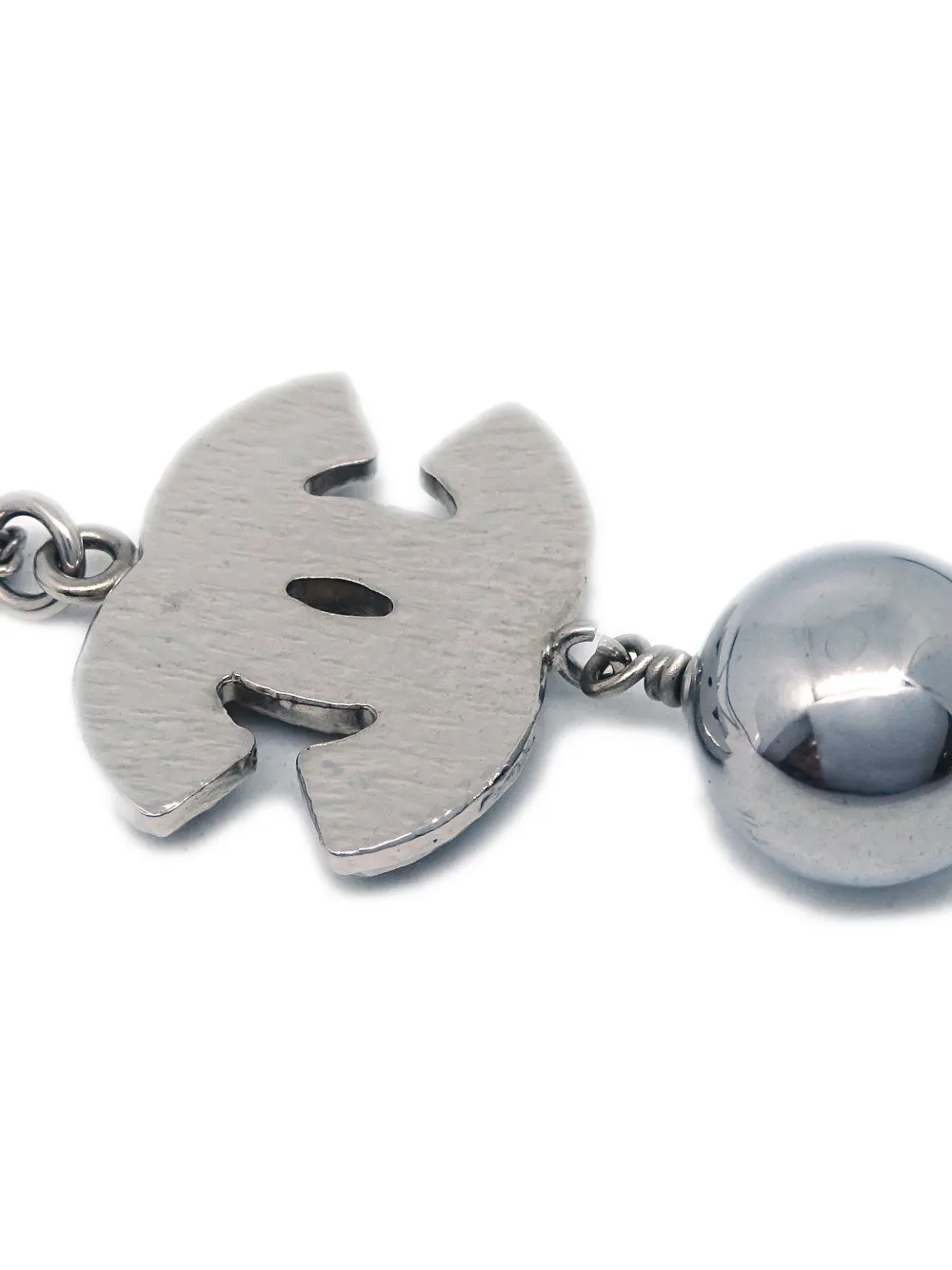 Pre-owned Chanel 2013 Cc Logo Necklace In Silver