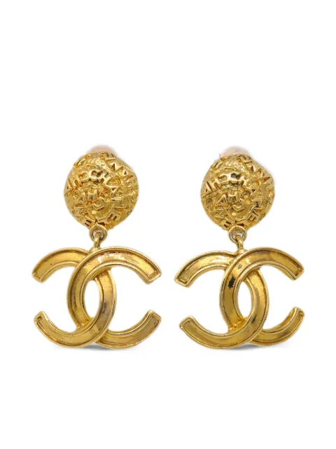 CHANEL Pre-Owned 1982 CC dangle clip-on earrings