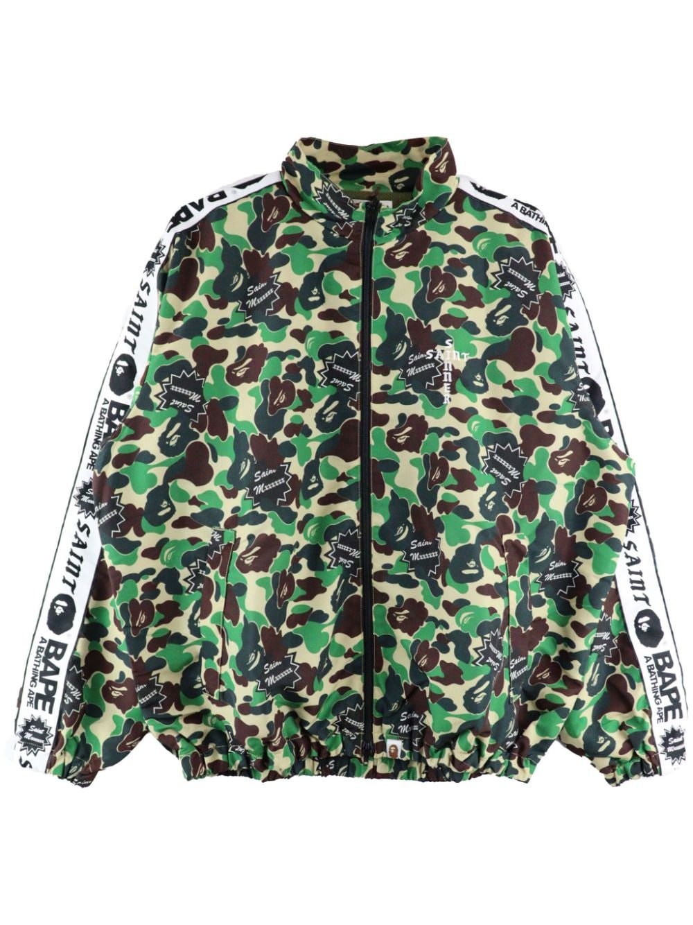 Saint Mxxxxxx Camouflage-print Bomber Jacket In Grün