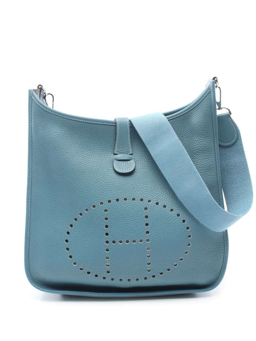 Pre-owned Hermes 2009 Evelyne Iii Gm Shoulder Bag In Blue