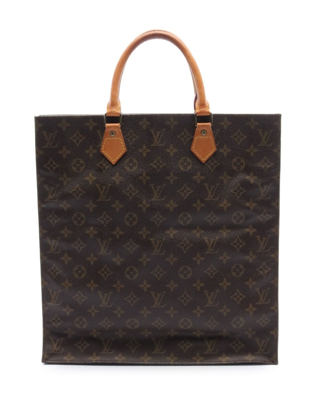 Pre-owned Louis Vuitton 1990 Sac Plat Tote Bag In Brown