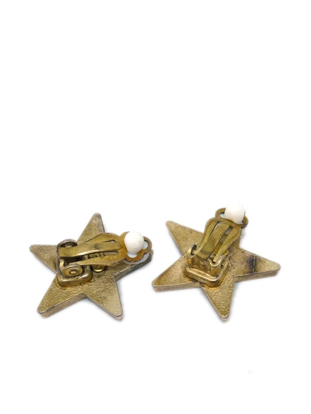CHANEL Pre-Owned 2001 CC star clip-on earrings - Goud