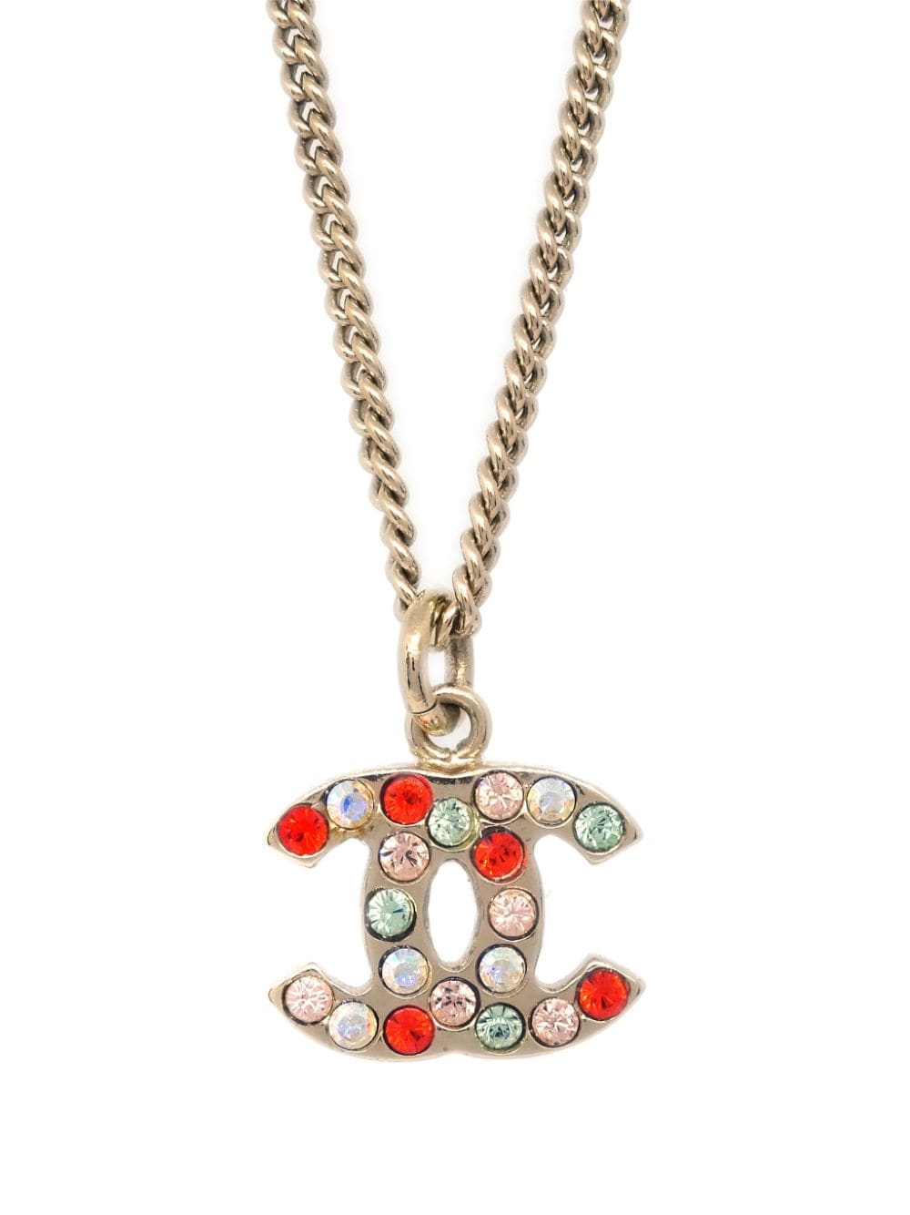 2004 rhinestone-embellished CC pendant necklace