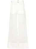 sacai semi-sheer panels palazzo pants - White