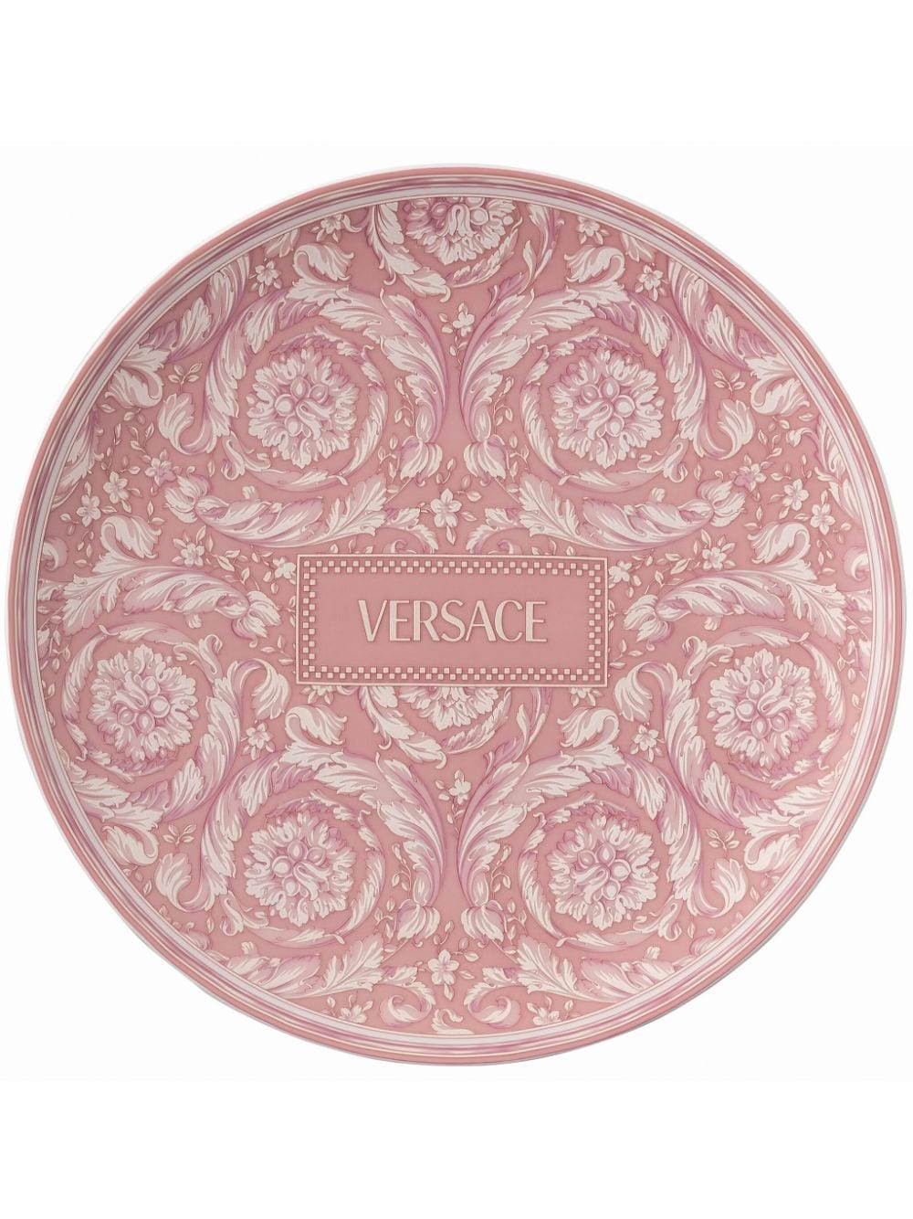 Versace Barocco Round Porcelain Plate (17cm) In Pink