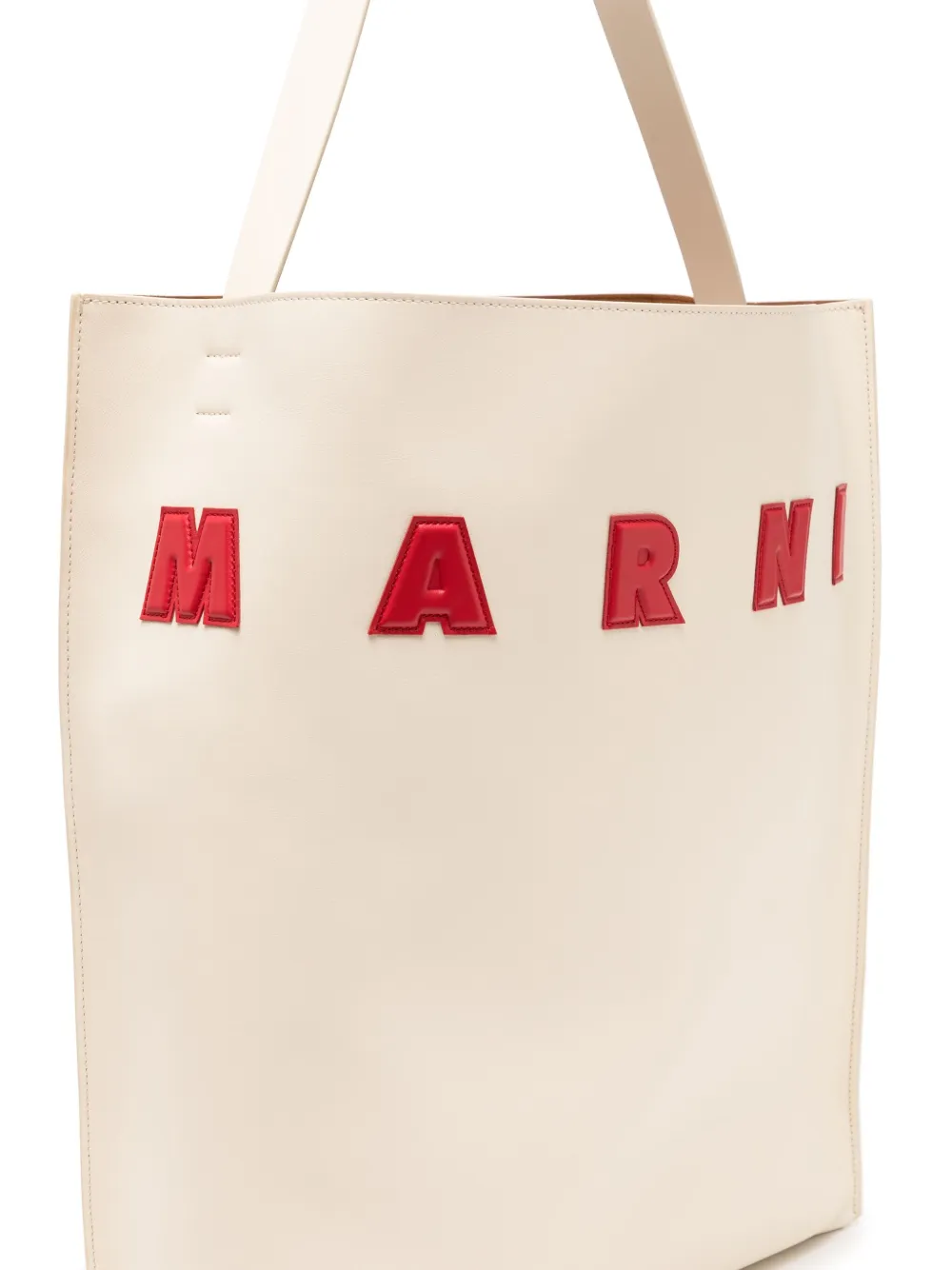 Marni Museo leren shopper Wit