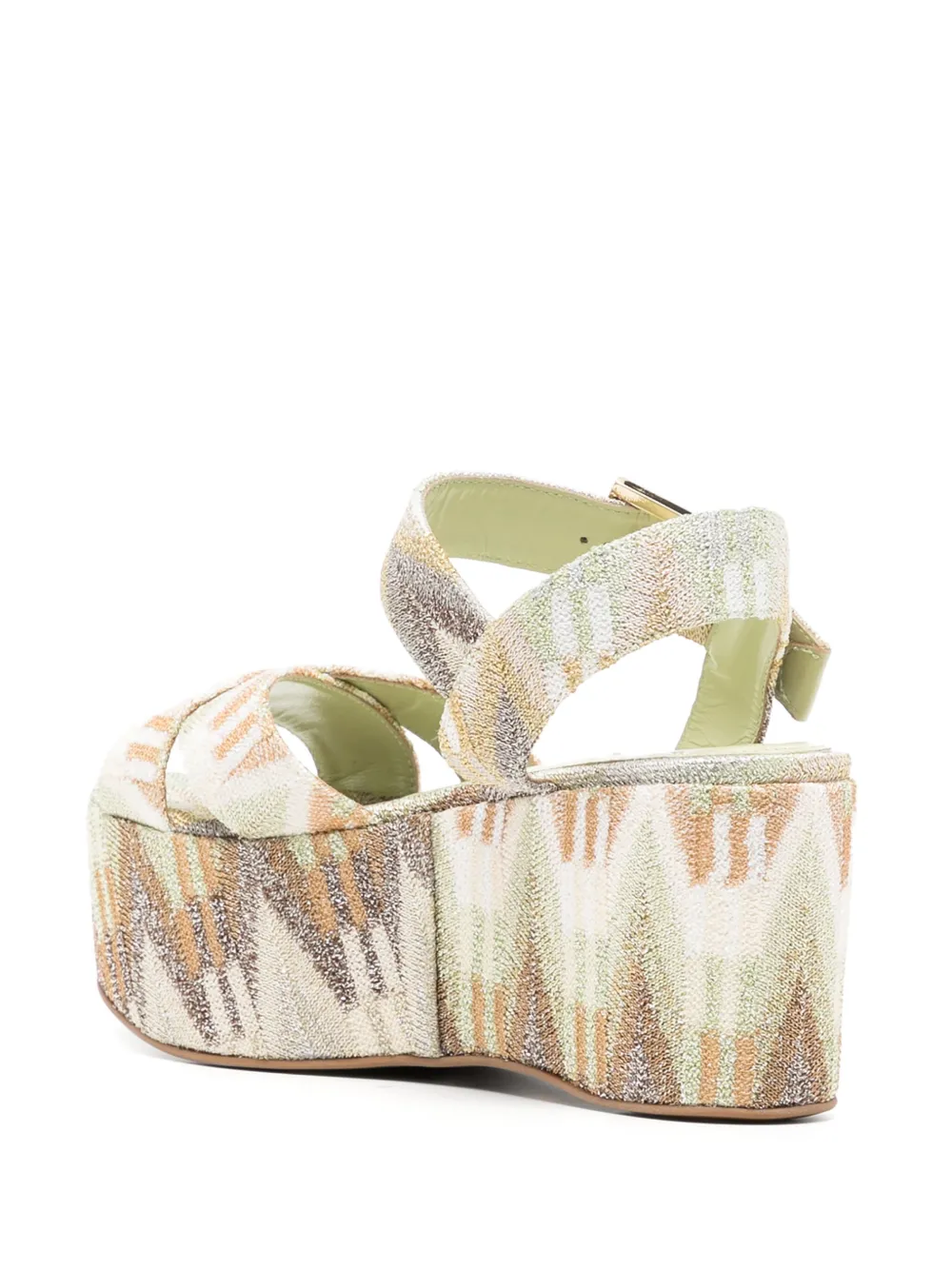 Shop Missoni Wave 85mm Lurex Sandals In Green