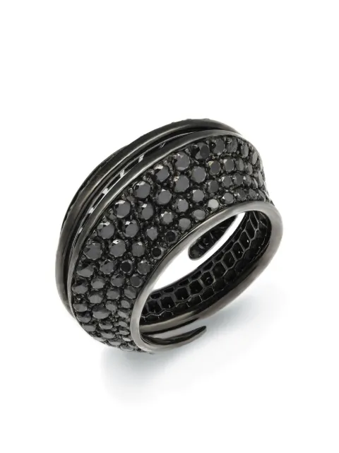 LILY GABRIELLA 18kt black gold Spira diamond ring