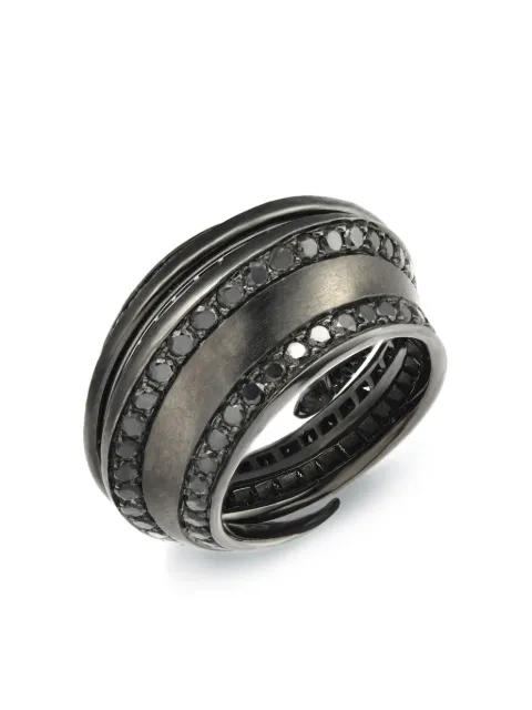 LILY GABRIELLA anillo Spira en oro negro de 18kt con diamante
