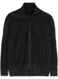 Pleats Please Issey Miyake hooded plissé-effect jackte - Black