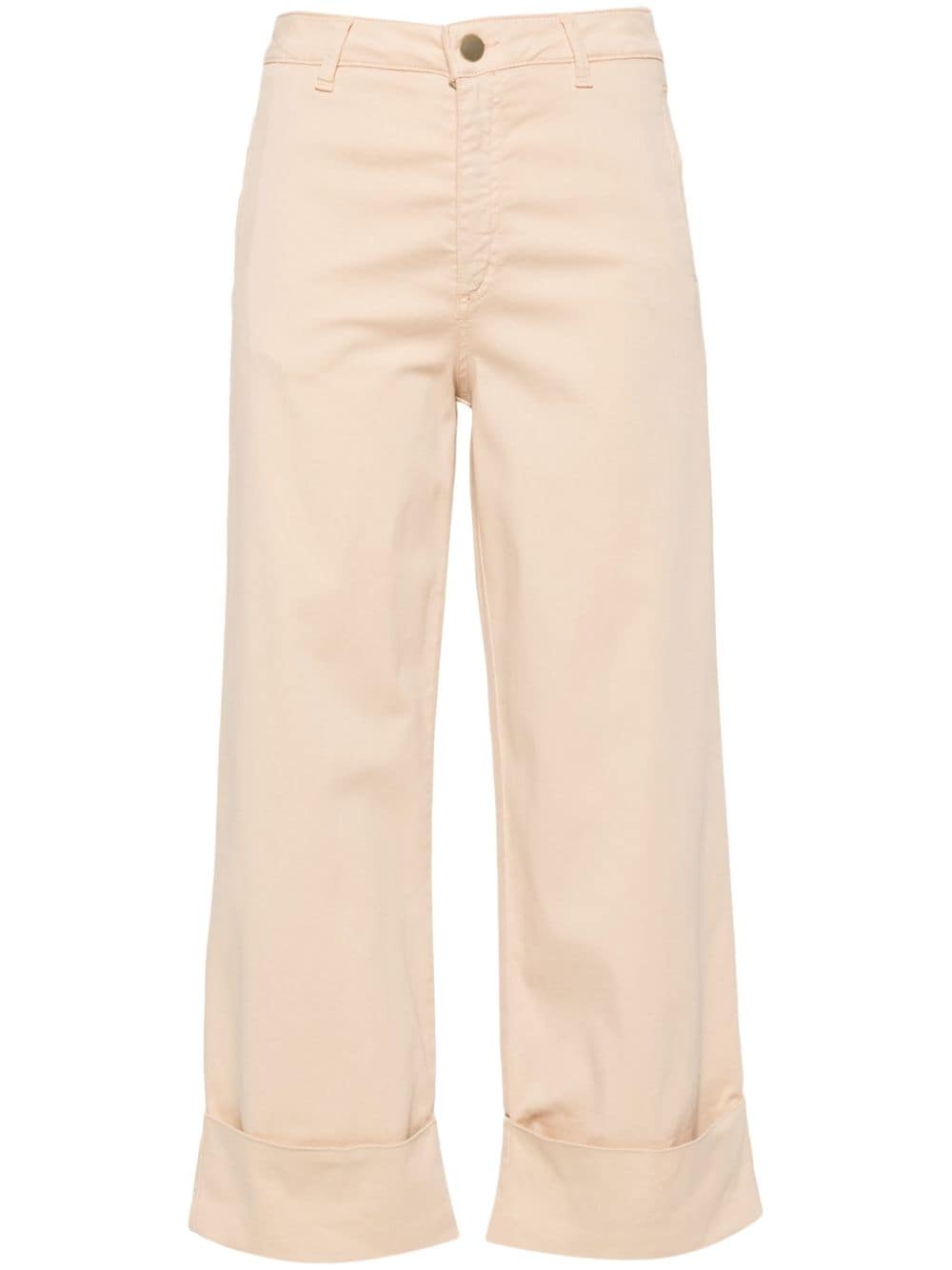 cuffed cotton cropped trousers