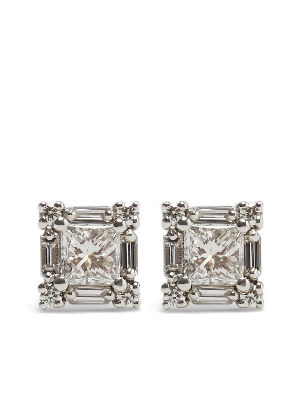 Suzanne Kalan aretes en oro blanco de 18kt con diamantes | blanco | Image 1