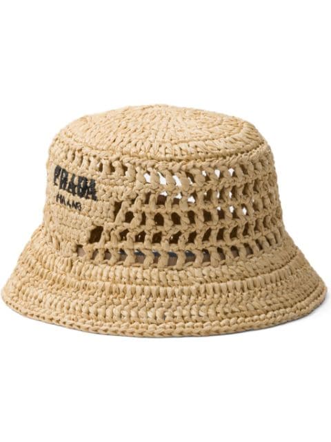 Prada sombrero de paja con diseño entretejido