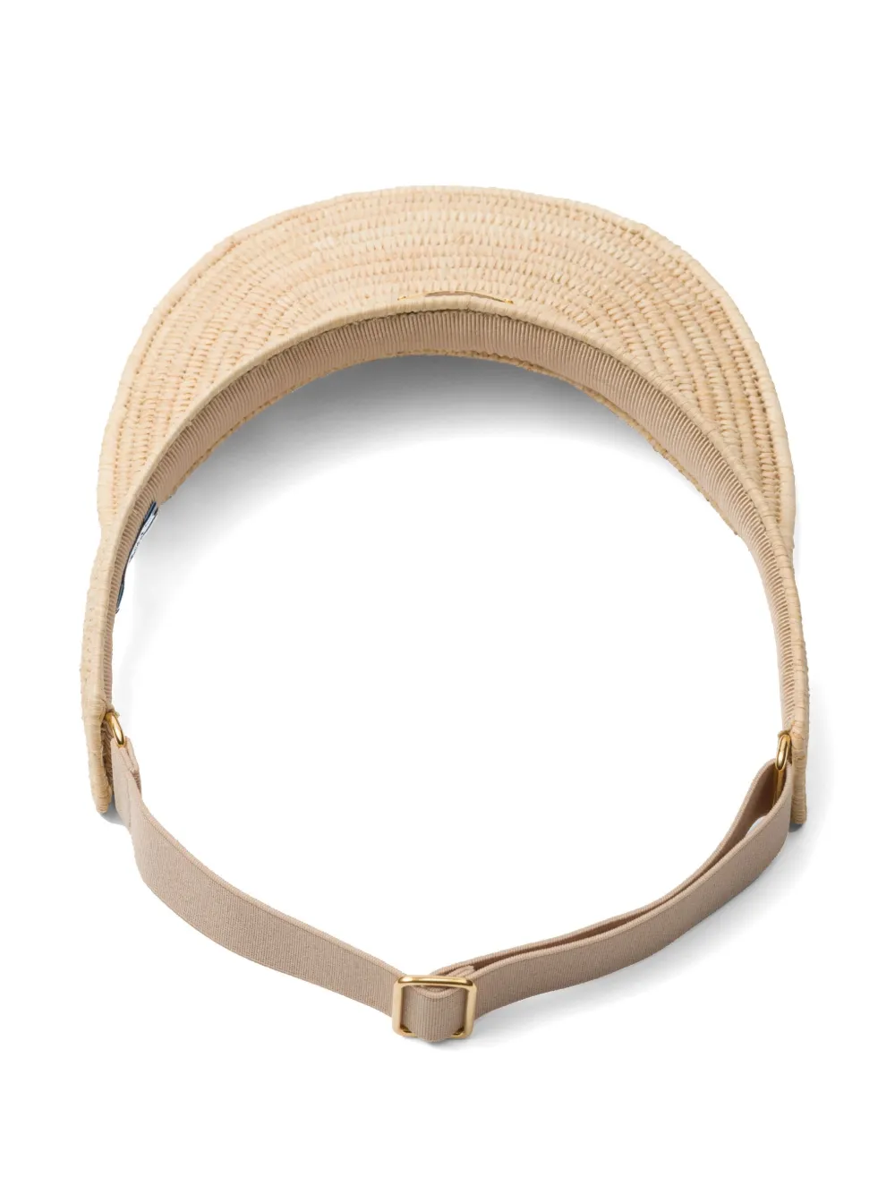 Prada Triangle-logo Crochet Visor In Neutral