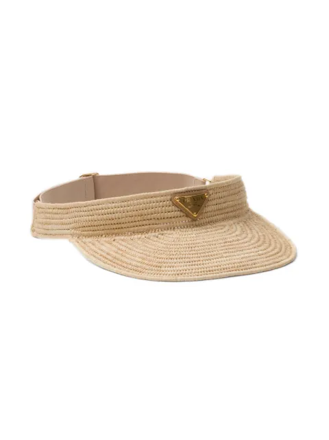 Prada triangle-logo crochet visor