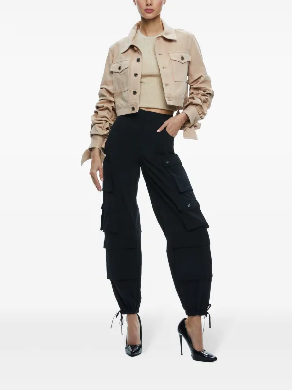 Alice Olivia Olympia high rise Cargo Pants Black FARFETCH PT