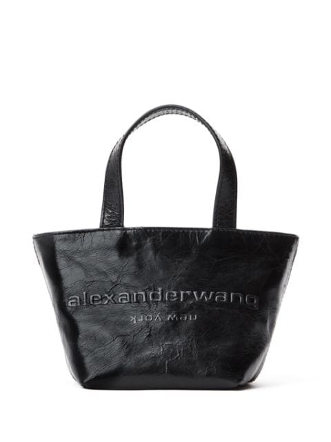 Alexander Wang mini Punch logo-embossed leather tote bag