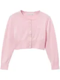 Alexander Wang logo-embossed cropped cardigan - Pink