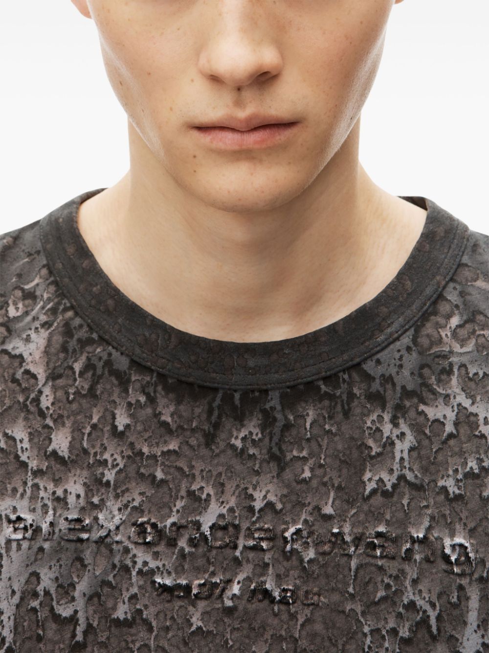 Alexander Wang embossed-logo paint-splatter T-shirt Men