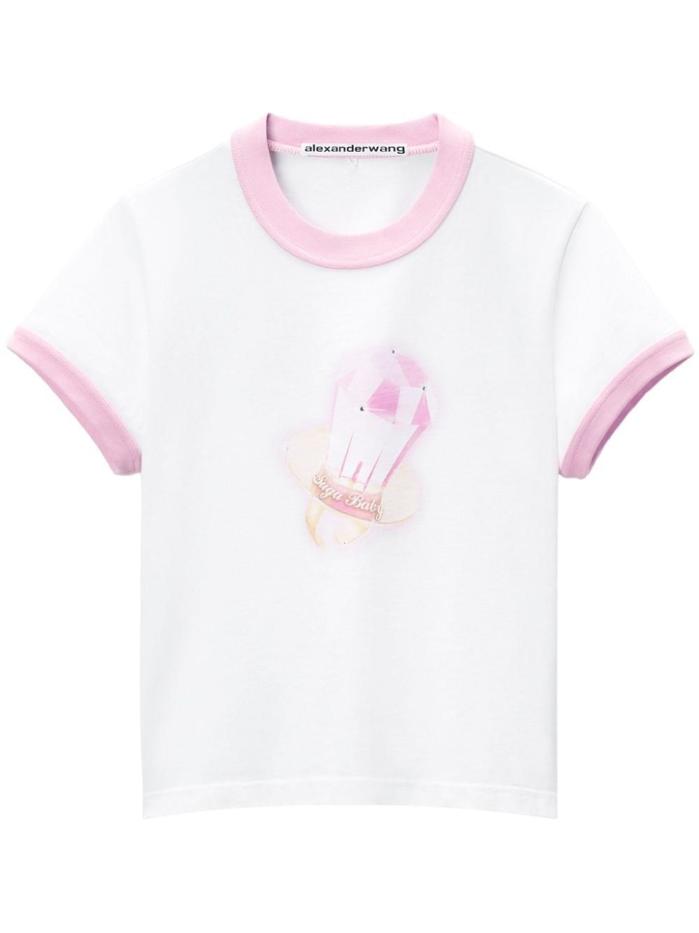 Shop Alexander Wang Logo-print Cotton T-shirt In White