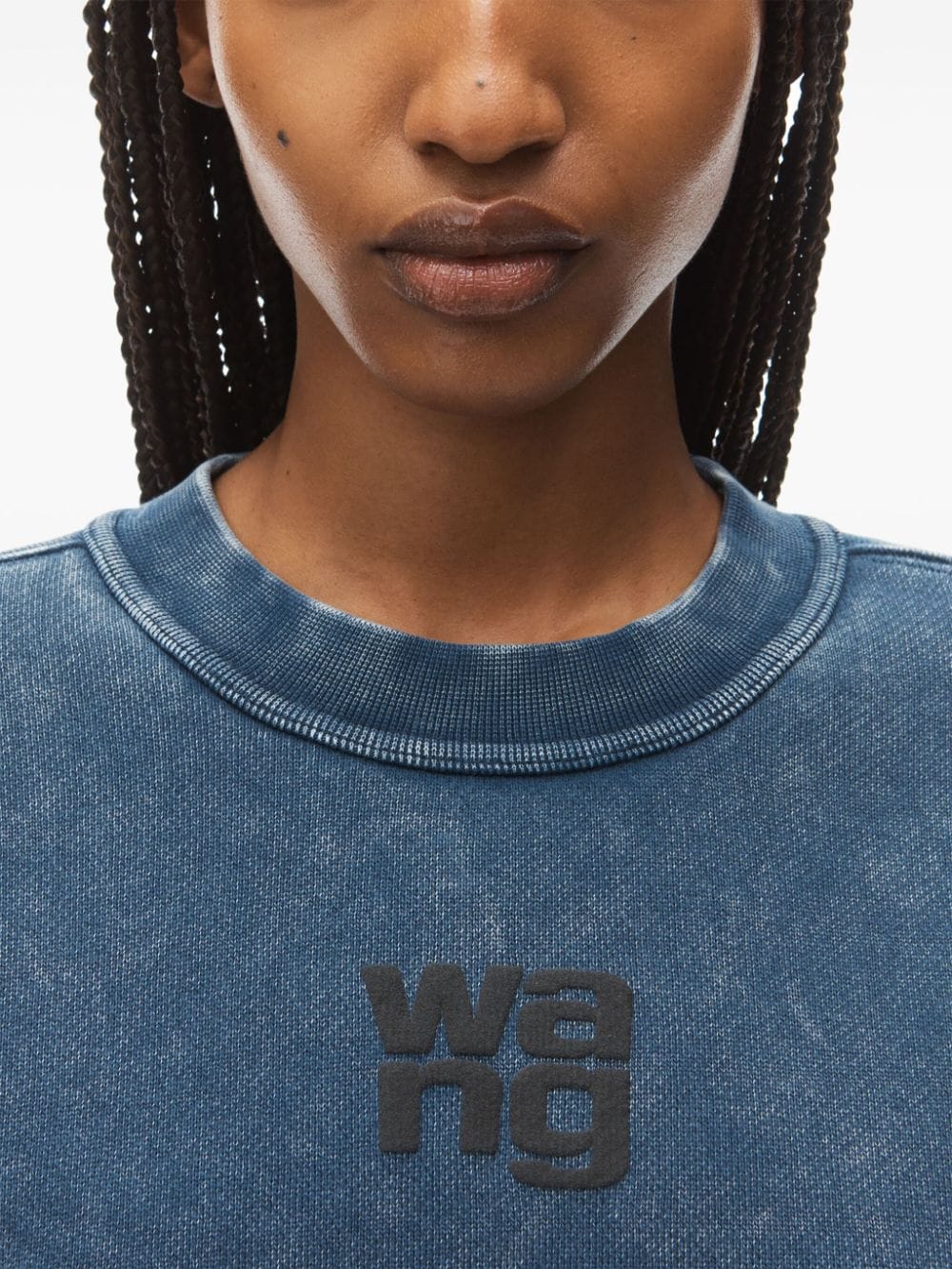 Shop Alexander Wang Puff Logo-appliqué Sweatshirt In Blue