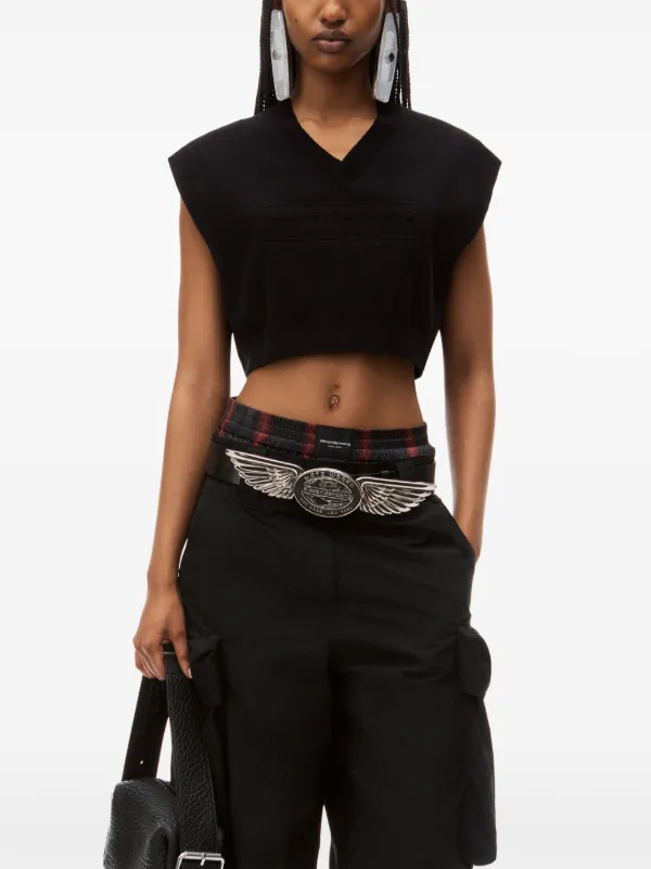 Alexander Wang クロップド ニットトップ | ブラック | FARFETCH JP