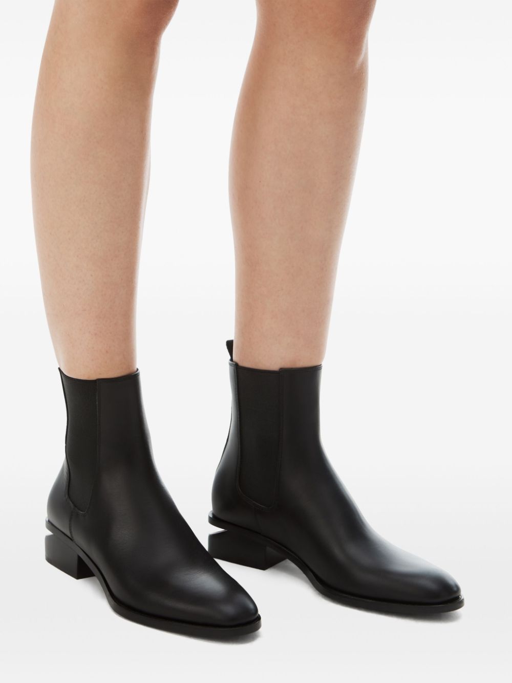 Shop Alexander Wang 35mm Kanel Leather Ankle Boots In Black