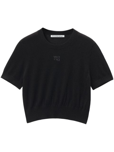 Alexander Wang logo-embossed knitted T-shirt Women