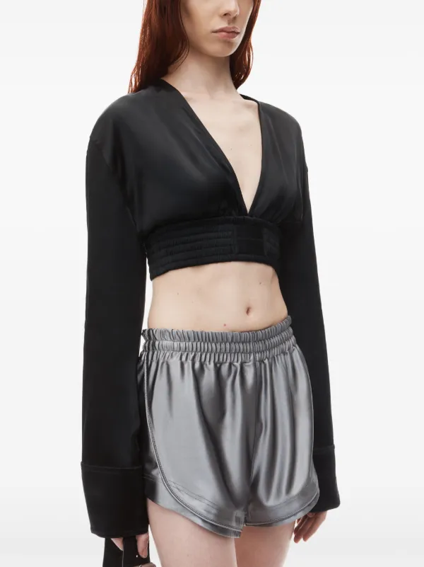 Alexander Wang クロップド ブラウス | ブラック | FARFETCH JP