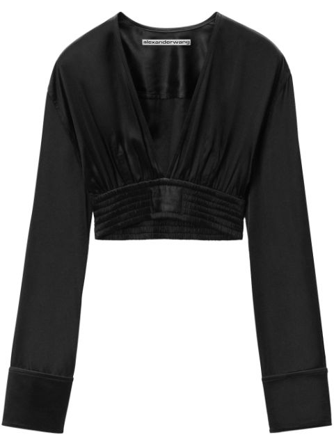 Affordable Alexander Wang long-sleeve cropped blouse Women