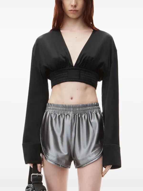 Alexander Wang クロップド ブラウス | ブラック | FARFETCH JP