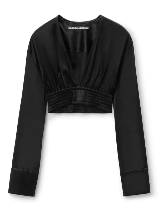 Alexander Wang クロップド ブラウス | ブラック | FARFETCH JP