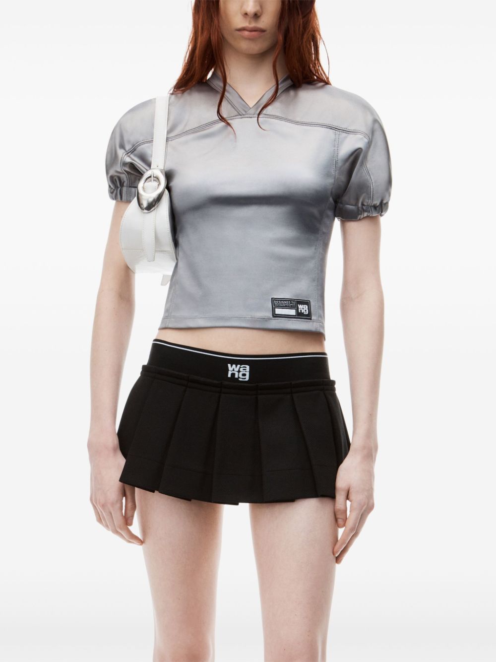 Alexander Wang logo-waistband pleated mini skirt Women