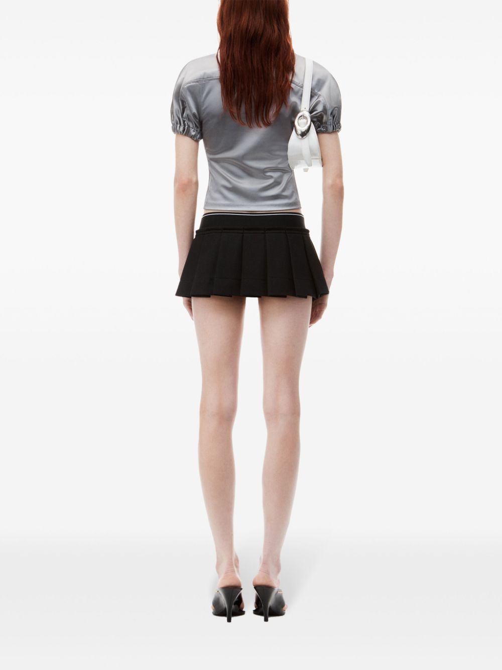 Alexander Wang logo-waistband pleated mini skirt Women