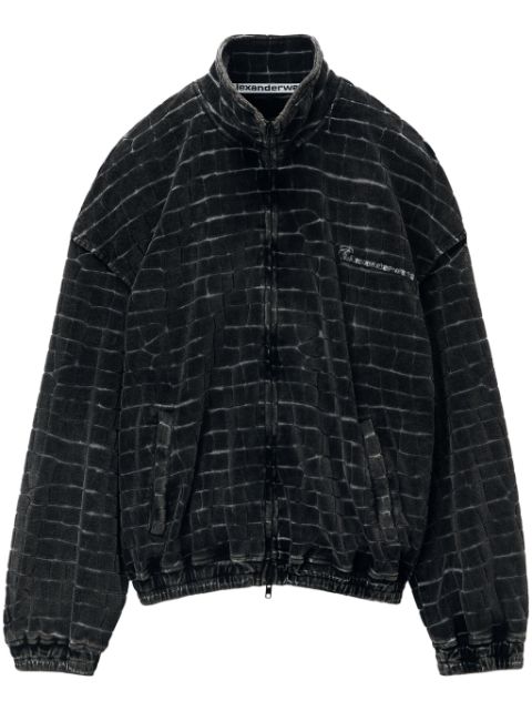 Alexander Wang crocodile-effect velvet bomber jacket Men