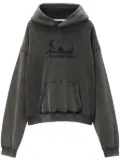 Alexander Wang logo-jacquard cotton hoodie - Grey