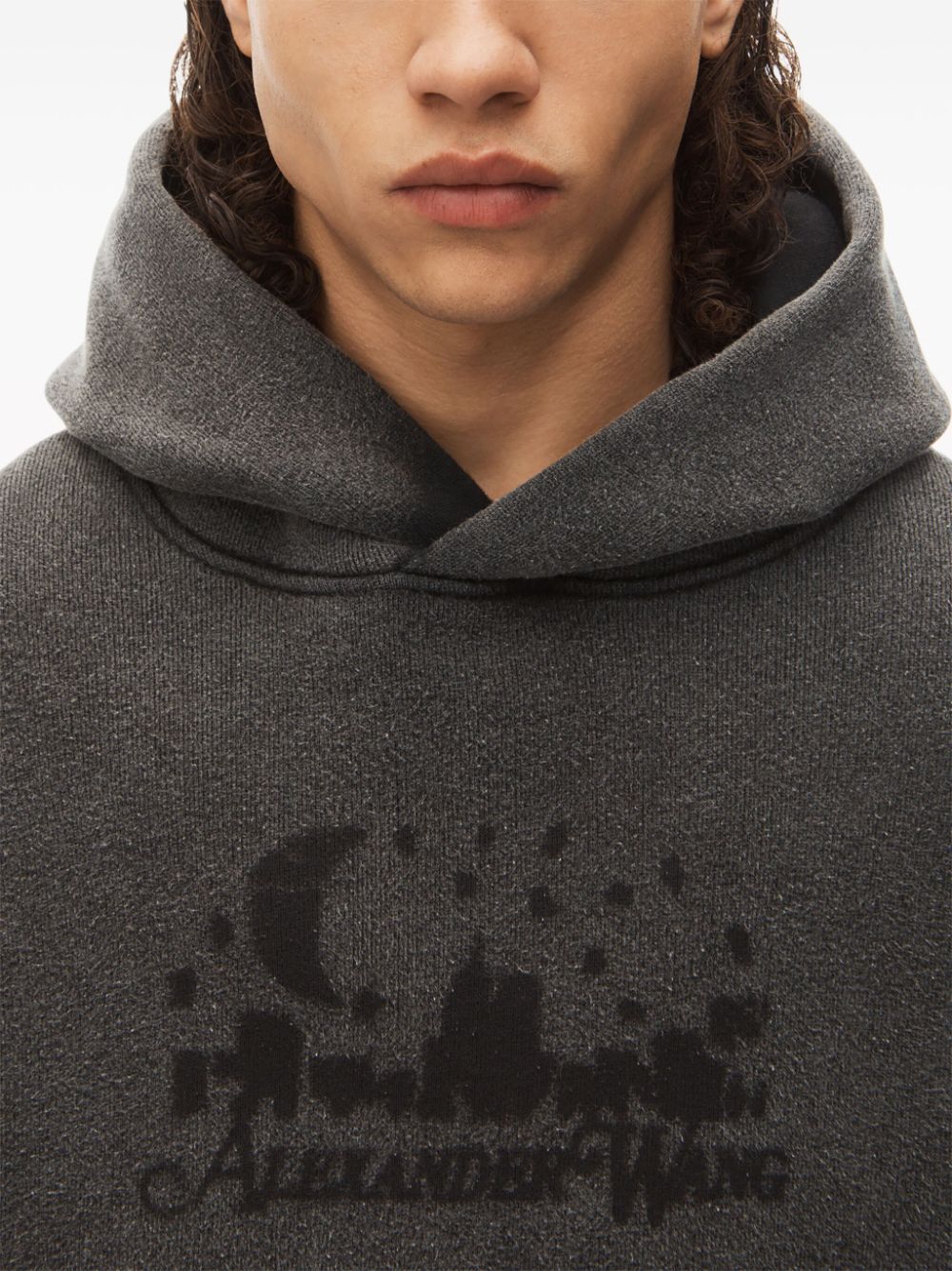 Alexander Wang logo-jacquard cotton hoodie Men