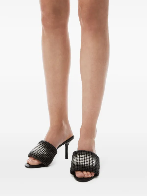 Alexander Wang Heiress 85mm Crystal Mules | Black | FARFETCH