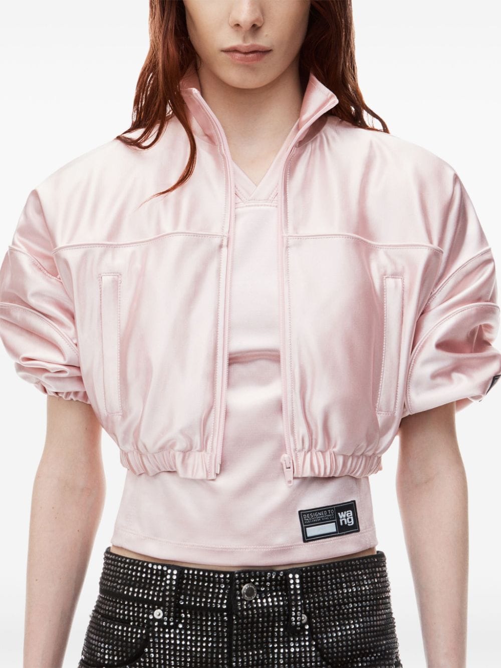 Shop Alexander Wang Logo-appliqué Bomber Jacket In Pink