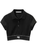 Alexander Wang Cheerleader cropped polo top - Black