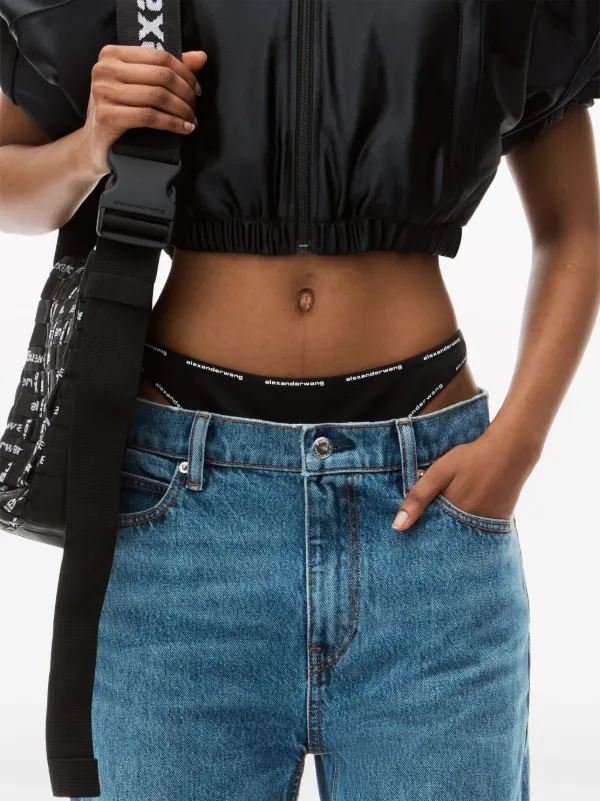 Alexander Wang logo-waistband straight-leg Jeans | Blue