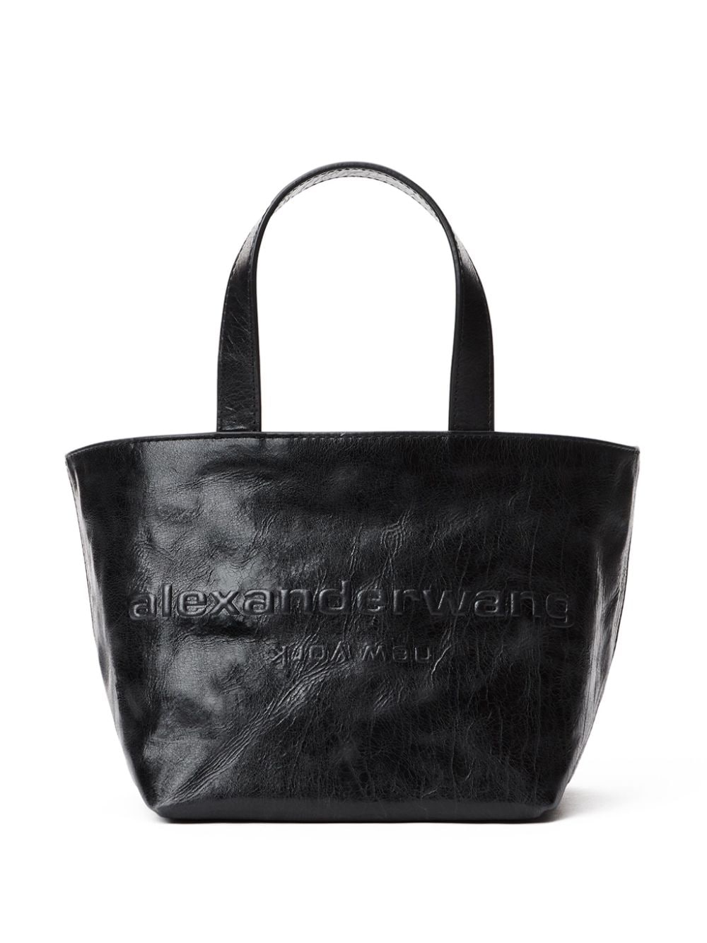 Alexander Wang small Punch leather tote bag Zwart