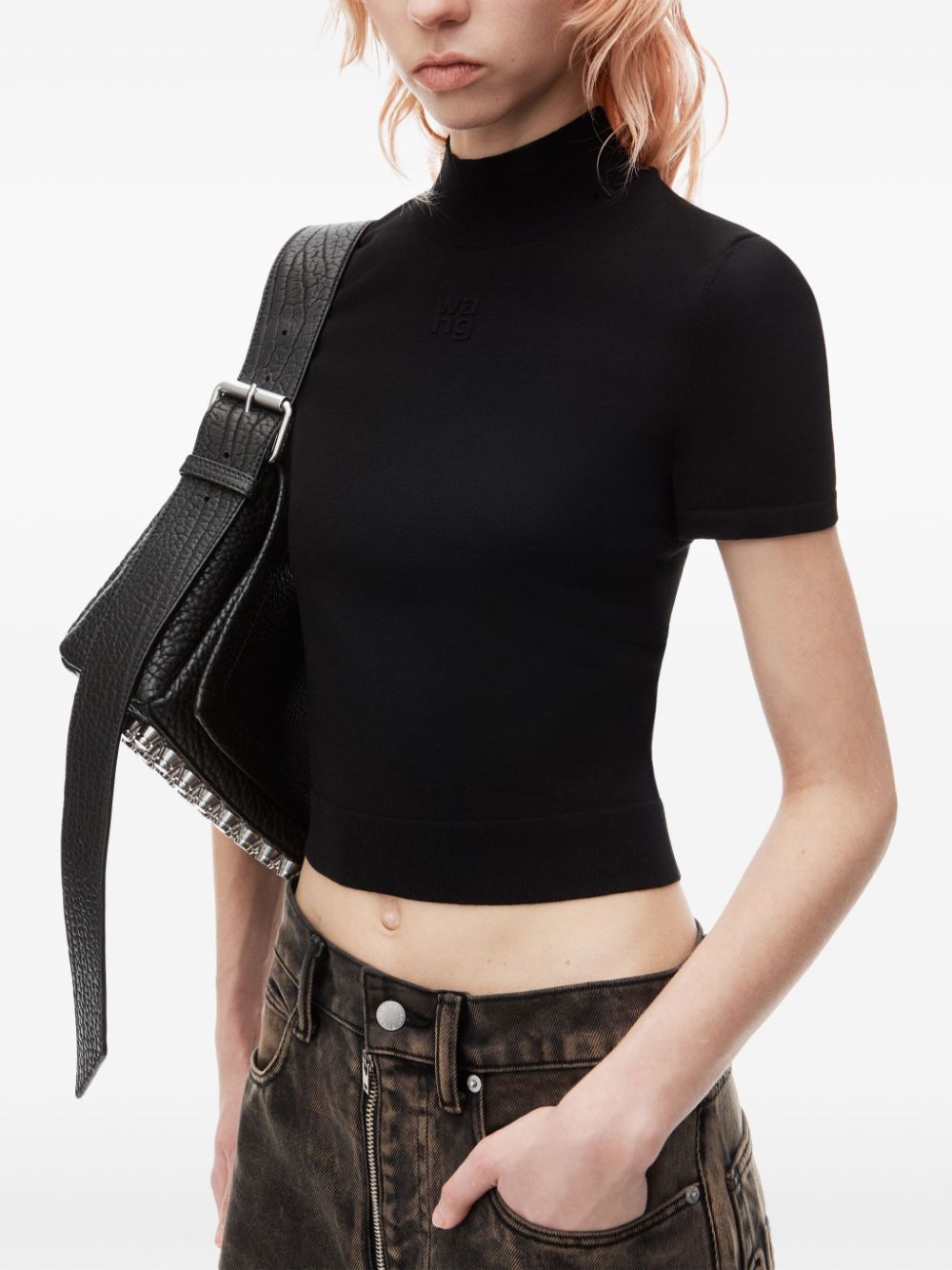 Alexander Wang logo-embossed knitted top Women