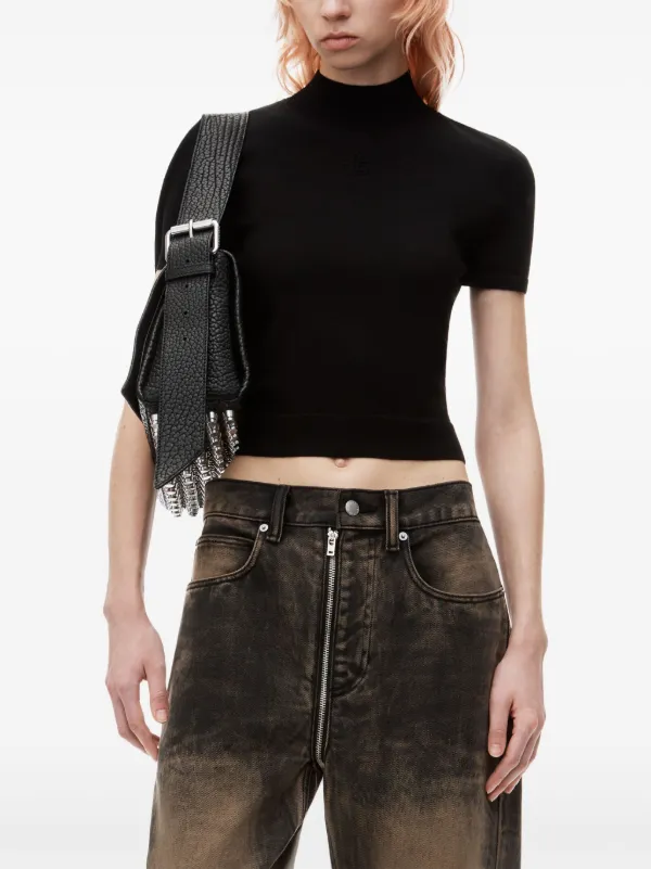 最終価格 Alexander Wang オープンニット クロップドトップ Alexander Wang - アレキサンダーワン クロップドニットトップの