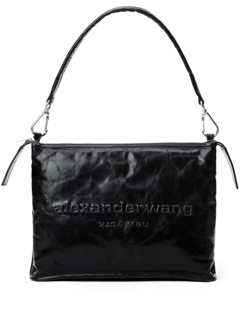 Alexander Wang Punch Tech Leather Bag In Black