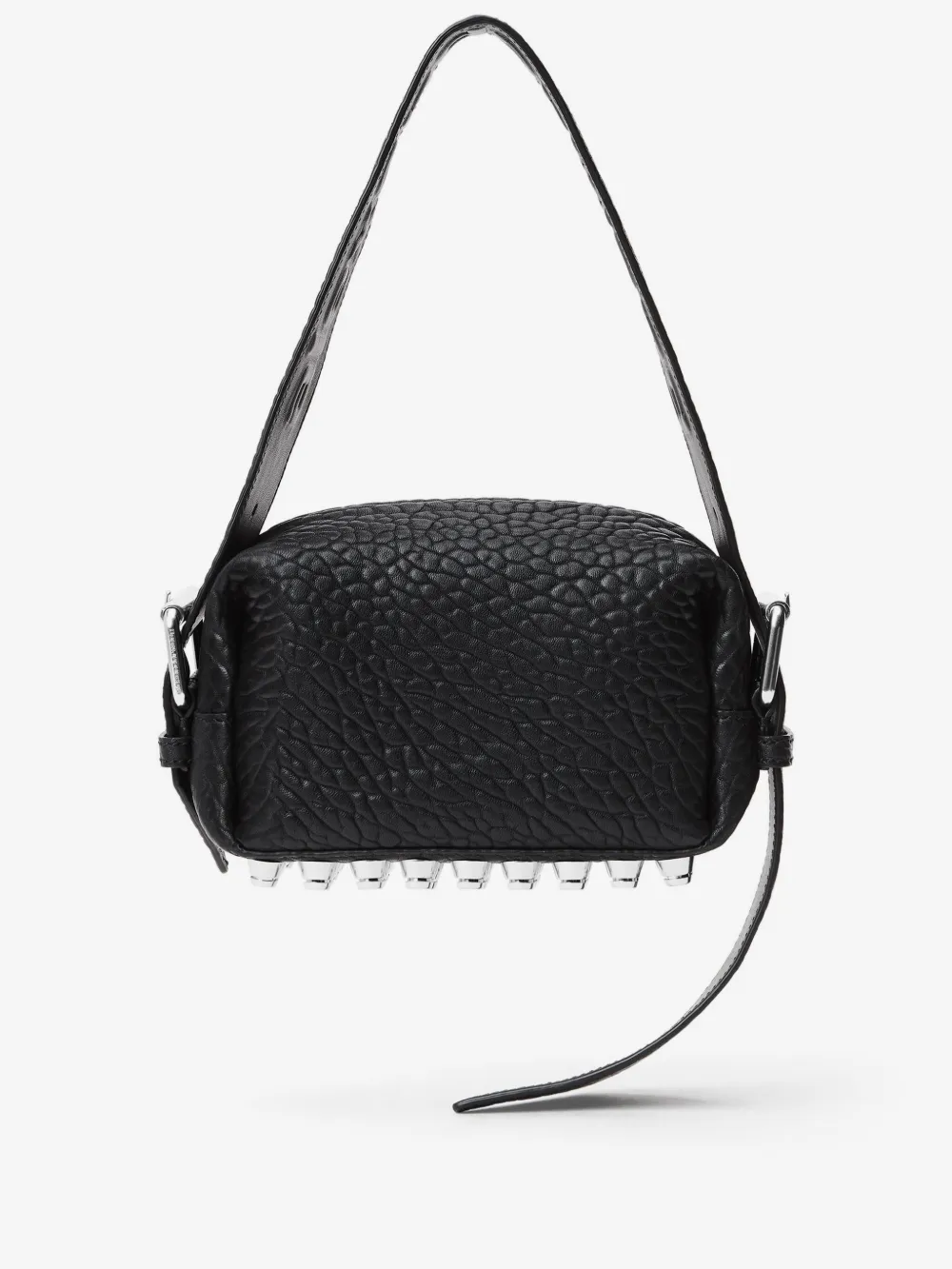 alexander wang hook mini croc effect leather backpack Backpack, White/Silver the front distorted to create a unique silhouette Alexander Wang Hook Mini Croc