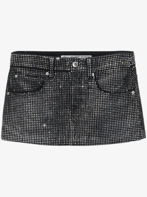 Alexander Wang kort nederdel med krystaludsmykning